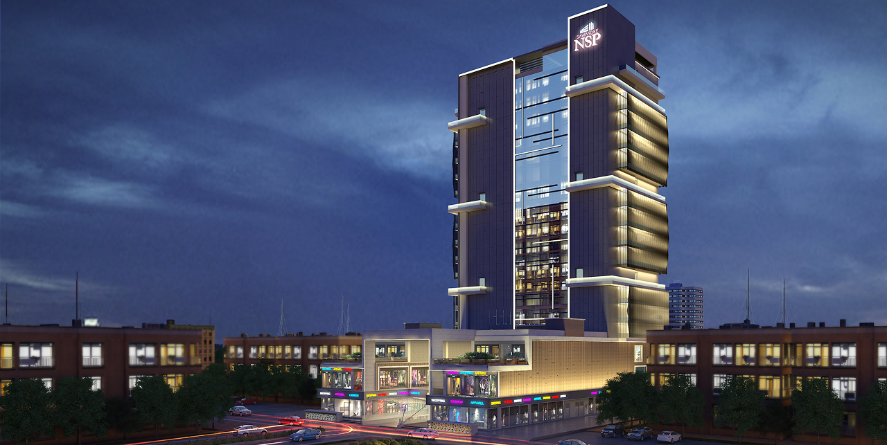 Glass commercial skyscrapers — Netaji Subhash Place (NSP), Delhi